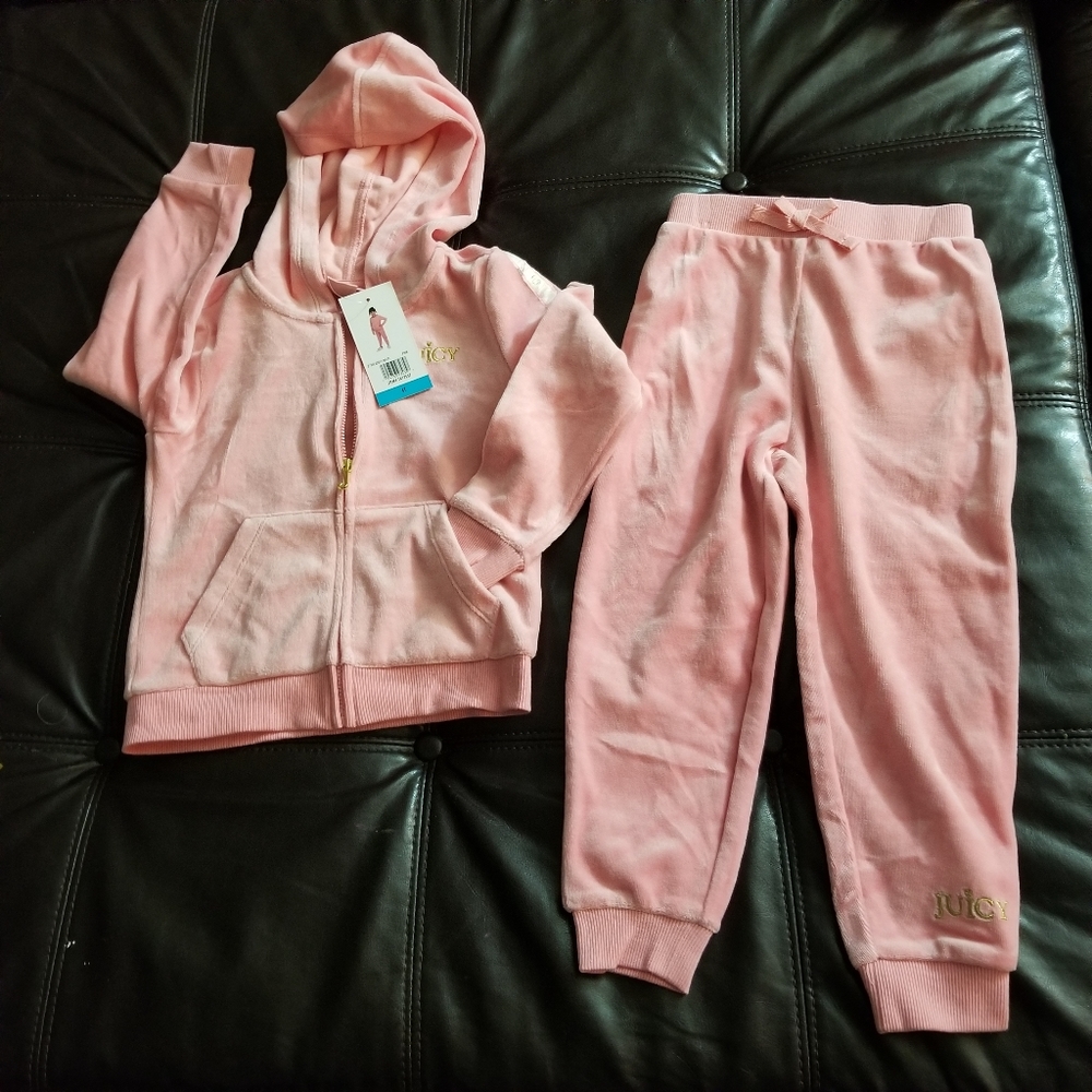 GIRLS JUICEY couture tracksuit. 2 PC set jogger hoodie nwt - Picture 6 of 6